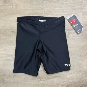 TYR Boys Kids Youth Jammer Solid Black Size 22 NWT - Picture 1 of 3