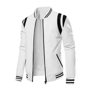 Mens Pu Leather Jacket Casual Biker Coats Winter Warm Outdoor Fleece Coat - Picture 1 of 14