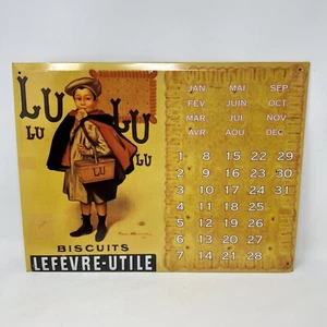 Vintage Tin Sign Lu Lu Biscuits Calendar Lefevre-Utile Cartexpo Editions - Picture 1 of 10