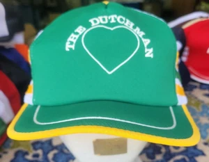 VINTAGE THE DUTCHMAN HEART GREEN/YELLOW TRUCKER MESH SNAPBACK HAT CAP - Picture 1 of 6