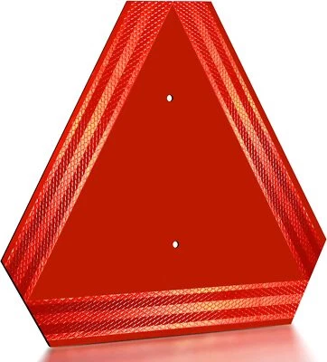 Anley Slow Moving Vehicle Sign Aluminum 14"X16" - Triangle Safety Sign