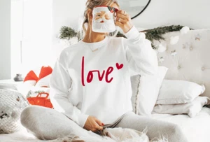 Valentine's Day Love Sweatshirt - Women's Gift For Her, Cozy Love Women's Sweats - Picture 1 of 22