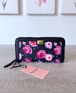 Juicy Couture Geldbörse Block Party großer umlaufender Reißverschluss - Vive Rose Blumenmuster - Bild 1 von 4