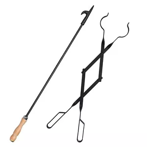 Heavy Duty 32 Long Fireplace Fire Pit Campfire Poker Stick And 26 Fireplace To - Picture 1 of 7