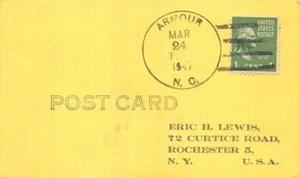 Armatura NC 1947 DPO ultimo giorno cartolina firmata da postino - Foto 1 di 1