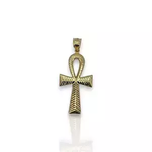 Ankh Cross - 14K Yellow Gold - Picture 1 of 6