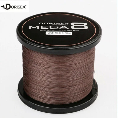 Dorisea MEGA 8 Strands Brown Coffee Braided Fishing line 100m~2000m 10lbs-300lbs - Image 1 of 4