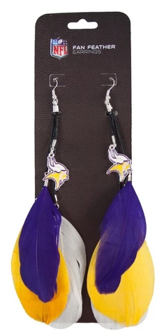 NFL Minnesota Vikings Fan Feather Earrings Cover