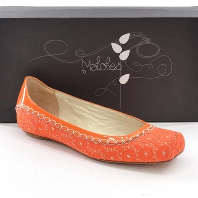 Mujeres Maloles Paris $295 Pop Ballet Pisos 36.5/6 Naranja Jacquard Zapatos Nuevos Foto 1 de 4