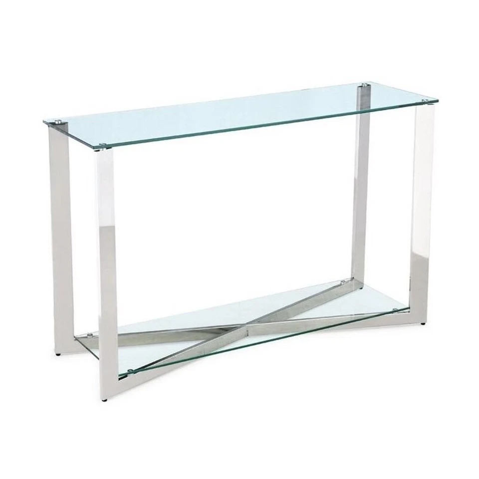 Uptown Club Cole Stainless Steel Console Table in Silver - Image 1 of 1