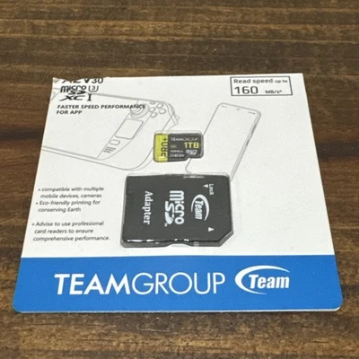 TEAMGROUP Pro Plus 1TB Micro SDXC UHS-I U3 A2 V30 R/W up to 160/110mb/s w/adapt - Image 1 of 4