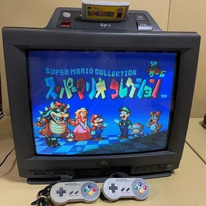 Sharp SF-1 Super Famicom Built-In TV Console Japan Working with 2 Controllers - Picture 1 of 14