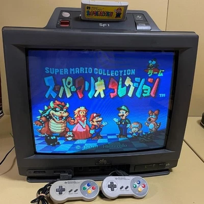 Sharp SF-1 Super Famicom Built-In TV Console Japan Working with 2 Controllers - Image 1 of 4