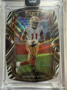 2020 Panini Select Club Level Brandon Aiyuk #266 Zebra Prizm Die-Cut (RC) SP SSP - Picture 1 of 8
