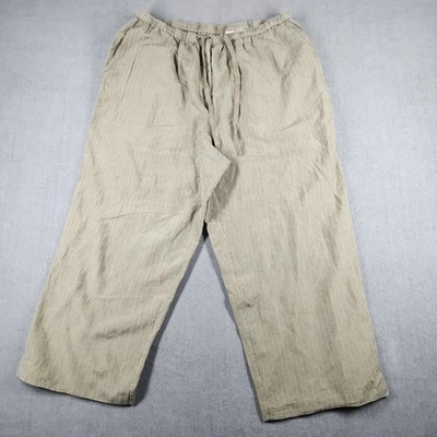 Kate Hill 裤子女式 16 码亚麻丝绸拉式抽绳条裁剪 — 第 1/4 张图片