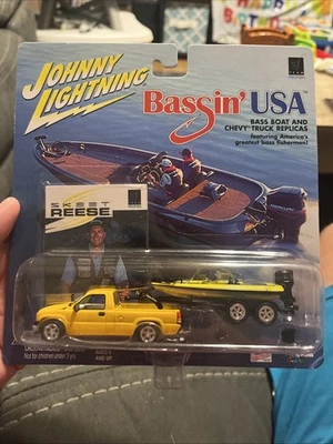 Johnny Lightning Bassin USA "Skeet Reese" Bass Boat & Chevy Truck Brand New - Image 1 of 4