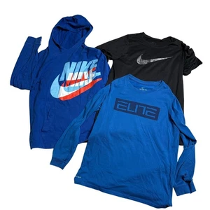 Nike Shirt Lot of 3 Boys Large: Short Sleeve, Long Sleeve, Hoodie Tee - Picture 1 of 4