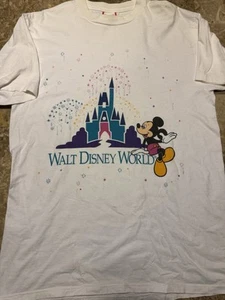 Vintage 90's Walt Disney Design Label MICKEY MOUSE World MAGIC KINGDOM T-Shirt - Picture 1 of 6