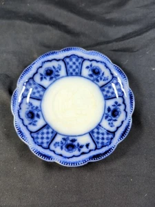 Antique Flow Blue Rose China Saucer - Melbourne Pattern, WH Grindley England - Picture 1 of 8