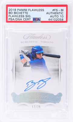 Panini Flawless Bo Bichette Auto 2018 #FSBI/25 PSA auténtico/10 Foto 1 de 2