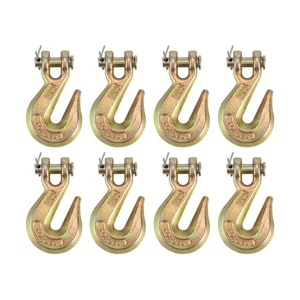 8PCS G70 3/8" Clevis Grab Hooks Chain Hook Tie Down Towing Flatbed Truck Trailer - Picture 1 of 6