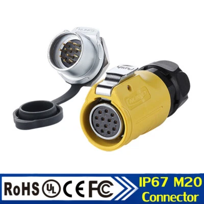 Automotive M20 12Pin 5A Car Moto Waterproof Connector Quick Locking Signal Cable - Image 1 of 4