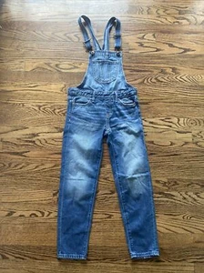 Abercrombie Kids Denim Gently Distressed Overalls Tag Small (Actual 26WX23L) EUC - Picture 1 of 10