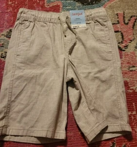 NEW NWT Cat & Jack shorts drawstring waist khaki color boys stretch L 12 14 - Picture 1 of 3