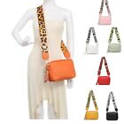 Fashion Ladies Tassel Small Cross body Shoulder Bag with Wide Leopard Strap