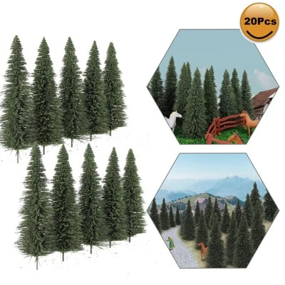 20pcs 12.5cm Model Pine Trees Deep Green Pines For O Scale Model Railroad Layout - Image 1 of 4