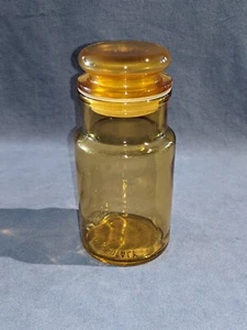 YELLOW GLASS JAR Container Jar with Lid for Storage Made in Italy  (PL127) - Picture 1 of 10
