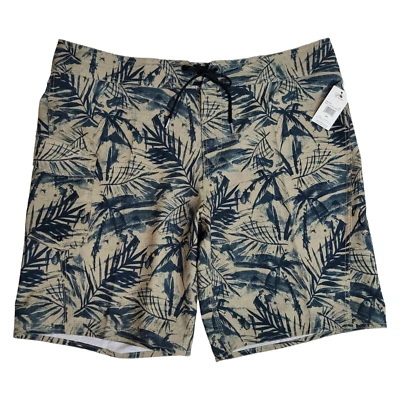 Volcom Mens 38 Manic 2 Boardshorts 20  Green Floral Print Swimwear - Image 1 of 4
