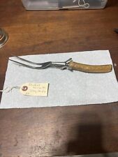 Antique Harrison Brothers Serving Fork Stag Handle Sheffield England Pat’d 1886 