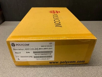Polycom HDX Series Ceiling Microphone Array Mic Set Ext White 2215-26928-001 - Image 1 of 3