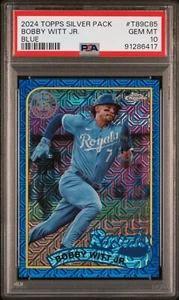Bobby Witt Jr. 2024 Topps Silver Pack Baseball 1989 Chrome Blue #105/150 PSA 10 - Picture 1 of 2