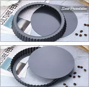 Non Stick Mini Round Tart Pans with Removable Bottom Pie Cakes Baking Pan 3Piece - Picture 1 of 12