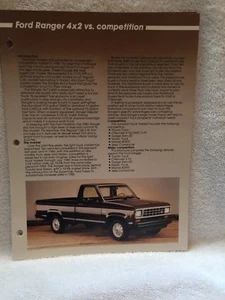 1986 Ford Ranger 4X2 2WD Faktenbuch des Verkäufers Wettbewerbsseiten - Bild 1 von 1