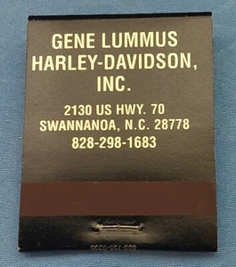 MATCHBOOK UNTRUCK GENE LUMMUS HARLEY DAVIDSON DI SWANNANOA N.C. NUOVO CON DIFETTO - Foto 1 di 11