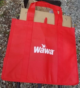 ***Lotto di 10 ***Wawa Borsa Tote Rossa Riutilizzabile 15"x13"x7,75" Grande NUOVISSIMA - Foto 1 di 5