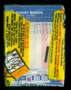 1987 Fleer unopened cello pack (31 cards) with Barry Bonds RC showing - MINT - Picture 1 of 2
