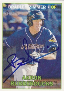 BRADLEY ZIMMER AKRON RUBBERDUCKS SIGNED HERITAGE MINOR CARD CLEVELAND INDIANS - Picture 1 of 1