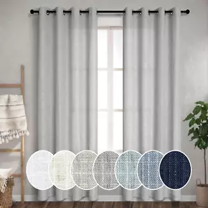 Light Grey 102 Length Curtains for Living Dinning Room 2 Panels Grommet Eyelet L - Picture 1 of 8