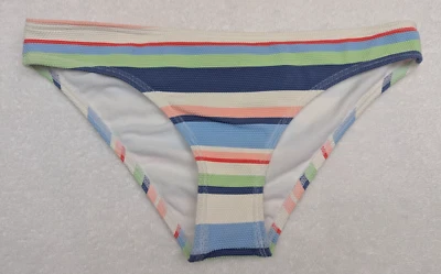 NWOT Roxy sz L Line Up Bikini Bottoms swim multi color stripes textured 1907 - Image 1 of 3