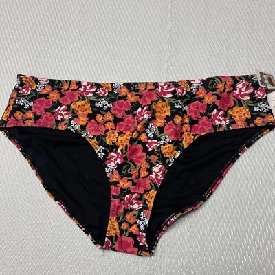 TIME AND TRU Floral Mid Rise Cheeky Swim Bottom Plus Size: 3X (24-26W) - NWT - Image 1 of 3