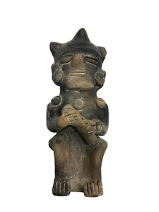 7.5" Pre Columbian Pottery Clay carve Hongshan Culture ( Old Jade ? ) statue - Picture 1 of 13