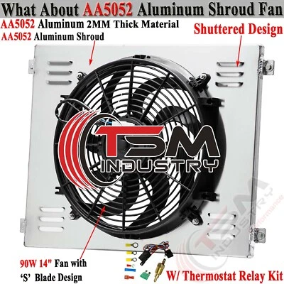 Aluminum Shroud+Electric Fan For 1968-1973 Dodge Dart 1970-1973 Plymouth Duster Foto 1 de 4