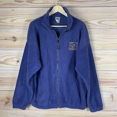 复古 90 年代 Polar Graphics 夹克女式大号阿拉斯加重羊毛全拉链美国 — 第 1/4 张图片