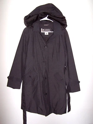 Columbia XCO Charcoal Gray Raincoat, Removeable Hood, Lots Of Pockets - Size M - Image 1 of 4