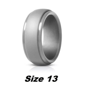 Silicone Wedding Ring Band Men Woman Temporary Rubber Flex Gym Black/Blue/Grey - Picture 1 of 31
