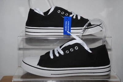 SOLE LONDON Ladies Black Canvas Lace Up Trainers/Shoes Uk Size 7 - Image 1 of 4